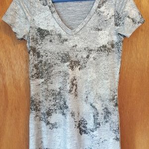 BKE women's silver v-neck top size Medium